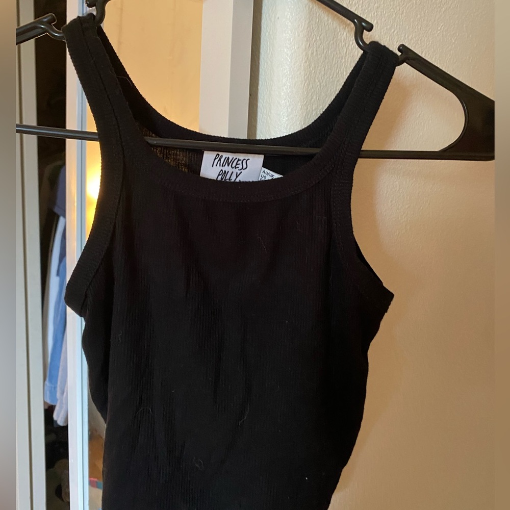 Princess Polly black cropped tank top